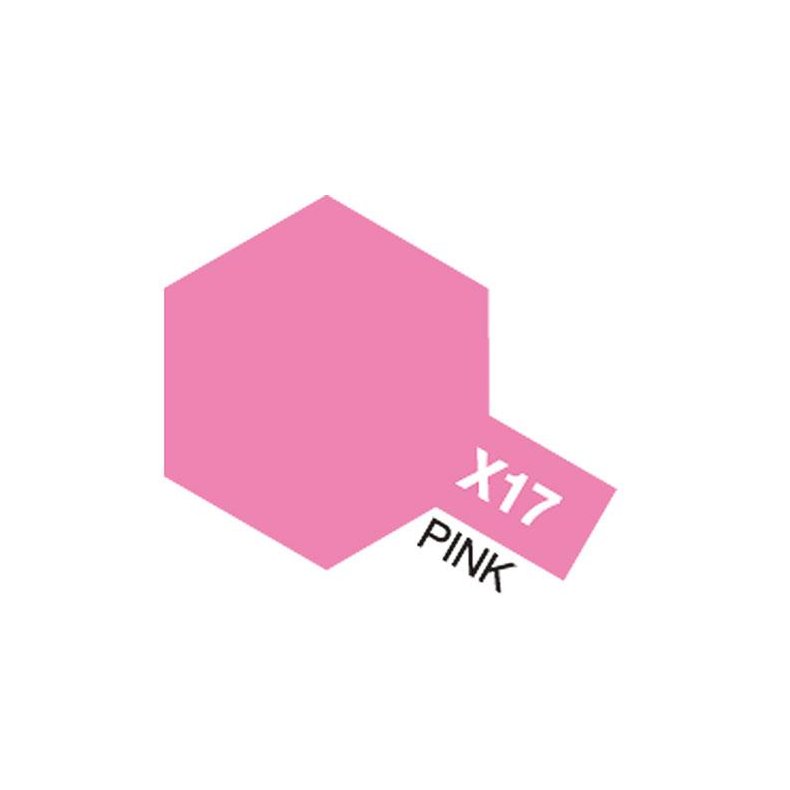 X-17 Pink, Acrylic Mini 10 ml (penselmaling, blank) - Tamiya